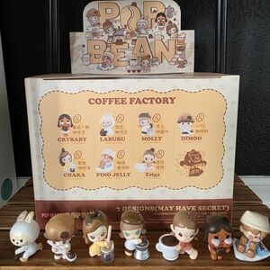 Pop Mart Pop Bean Coffee Factory Figurines Set Of 7